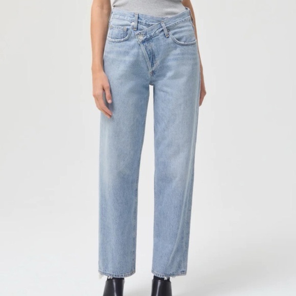 AGOLDE Criss Cross Jeans Light Blue Size 29 retails $275 - Picture 1 of 6